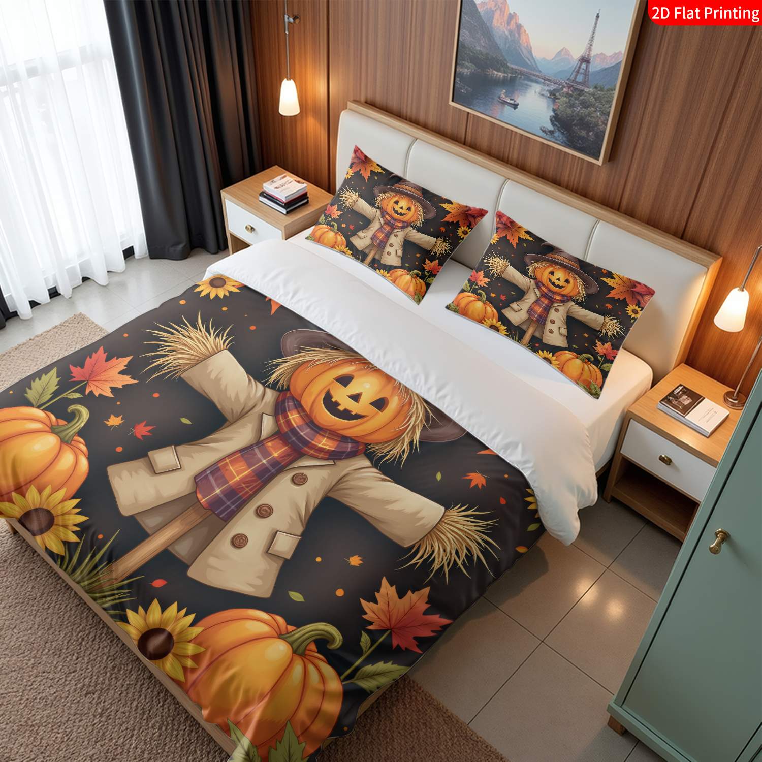 Duvet Cover Sets With Zipper - ชุดผ้าปูที่นอนพร้อมปลอกหมอน, ชุดเครื่องนอนสามชิ้น (1 ปลอกผ้านวม + 2
