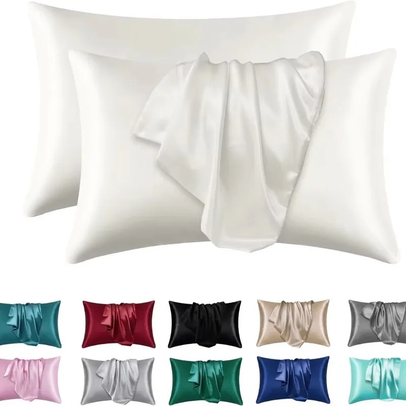 Satin Silk Pillowcase Hair Skin - ปลอกหมอนผ้าไหมซาติน 1/2 ชิ้น สำหรับผมและผิวหนัง ปลอกหมอนคอรัล ขนาดมาตรฐาน