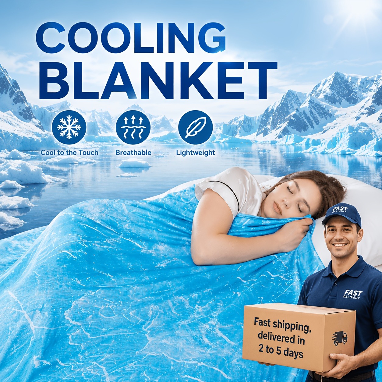 Cooling Blanket Hot Sleepers - ผ้าห่มเย็นเหมาะสำหรับผู้ที่นอนร้อนและมีเหงื่อออกตอนกลางคืน ผ้าคลุมเตียงสองด้านที่ให้ความเย็นพร้อมปลอกผ้าที่ระบายอากาศและอ่อนโยนต่อผิว