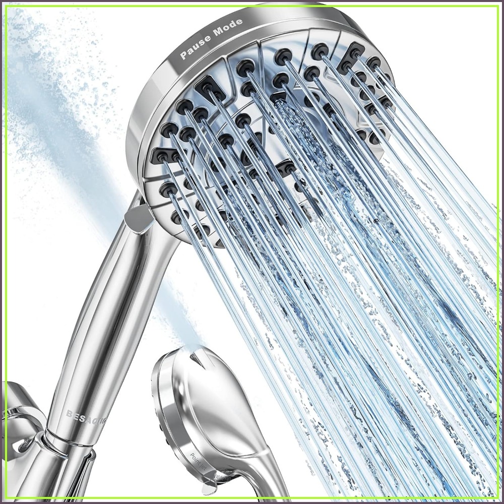 High Pressure Shower Head Handheld - หัวฝักบัวแรงดันสูง 10 ฟังก์ชั่น พร้อมหัวฉีดแบบมือถือ, ฟังก์ชั่นหยุดน้ำและล้างแรงดันในตัว, หัวฉีดไม่อุดตัน,