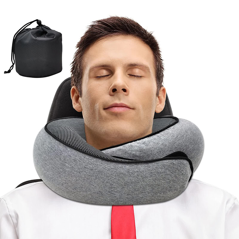 Anti Snore Contour Pillow - หมอนรองคอสําหรับเดินทาง หมอนรองคอเมมโมรี่โฟมรูปตัว U สไตล์หอยทาก หมอนรองคอสําหรับเดินทางแบบพกพาปรับได้ Soft