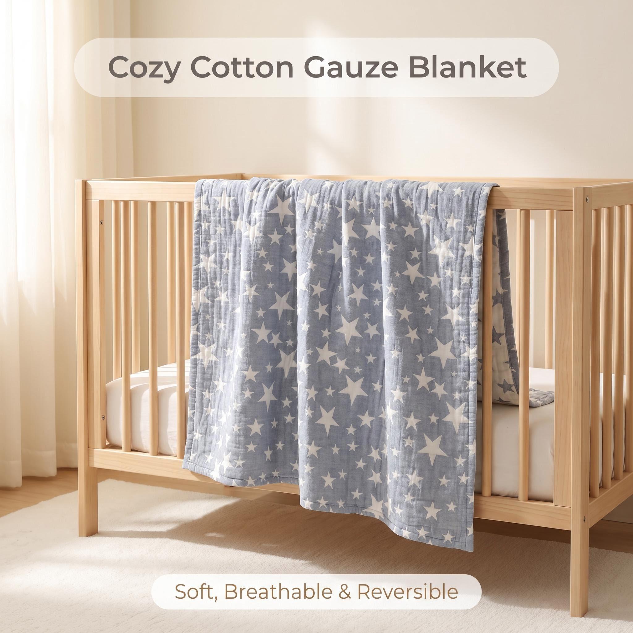 Muslin Cotton Bedspread - ผ้าห่มผ้าฝ้ายมัสลิน 3 ชั้น นุ่มพิเศษ น้ำหนักเบา ระบายอากาศได้ดี