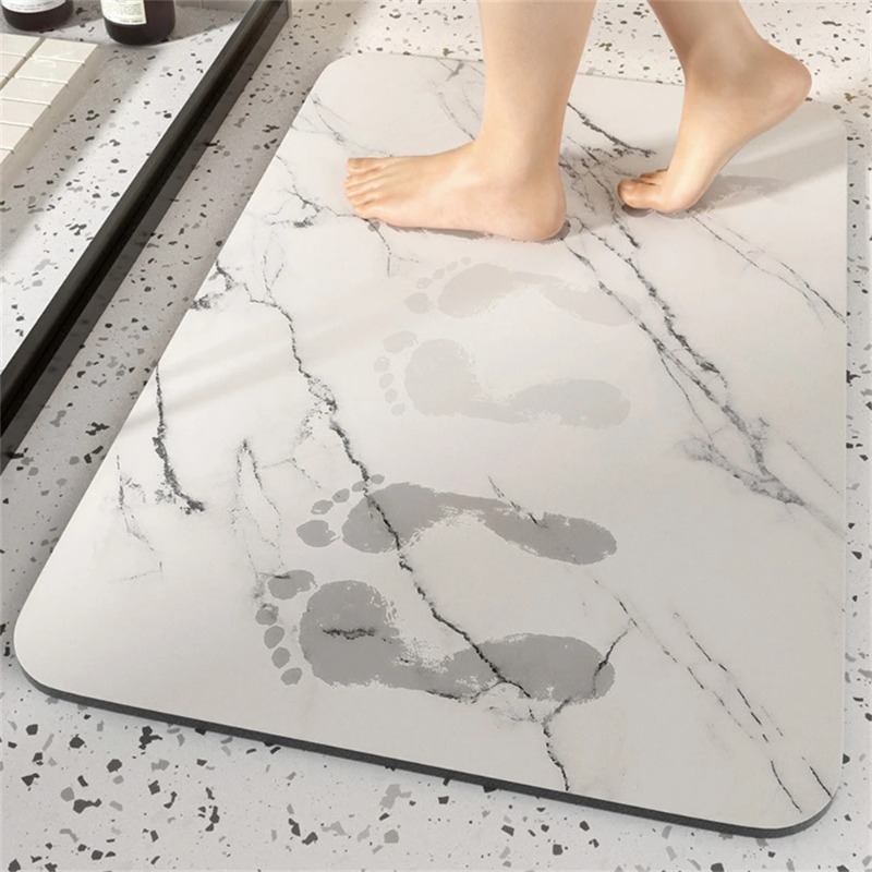 Quick Dry Diatomite Bath Mat - พรมเช็ดเท้าห้องน้ำ 1 ชิ้น ซักได้ ทำจากหินไดอะตอมไมท์ แผ่นรองพื้น