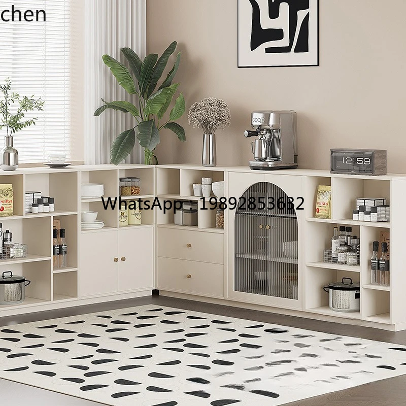 Kitchen - ตู้เก็บของข้างเตาครัว รุ่นครีมวินด์ คอมบิเนชั่น มีช่องเก็บของด้านข้าง สำหรับเก็บชา กาแฟ
