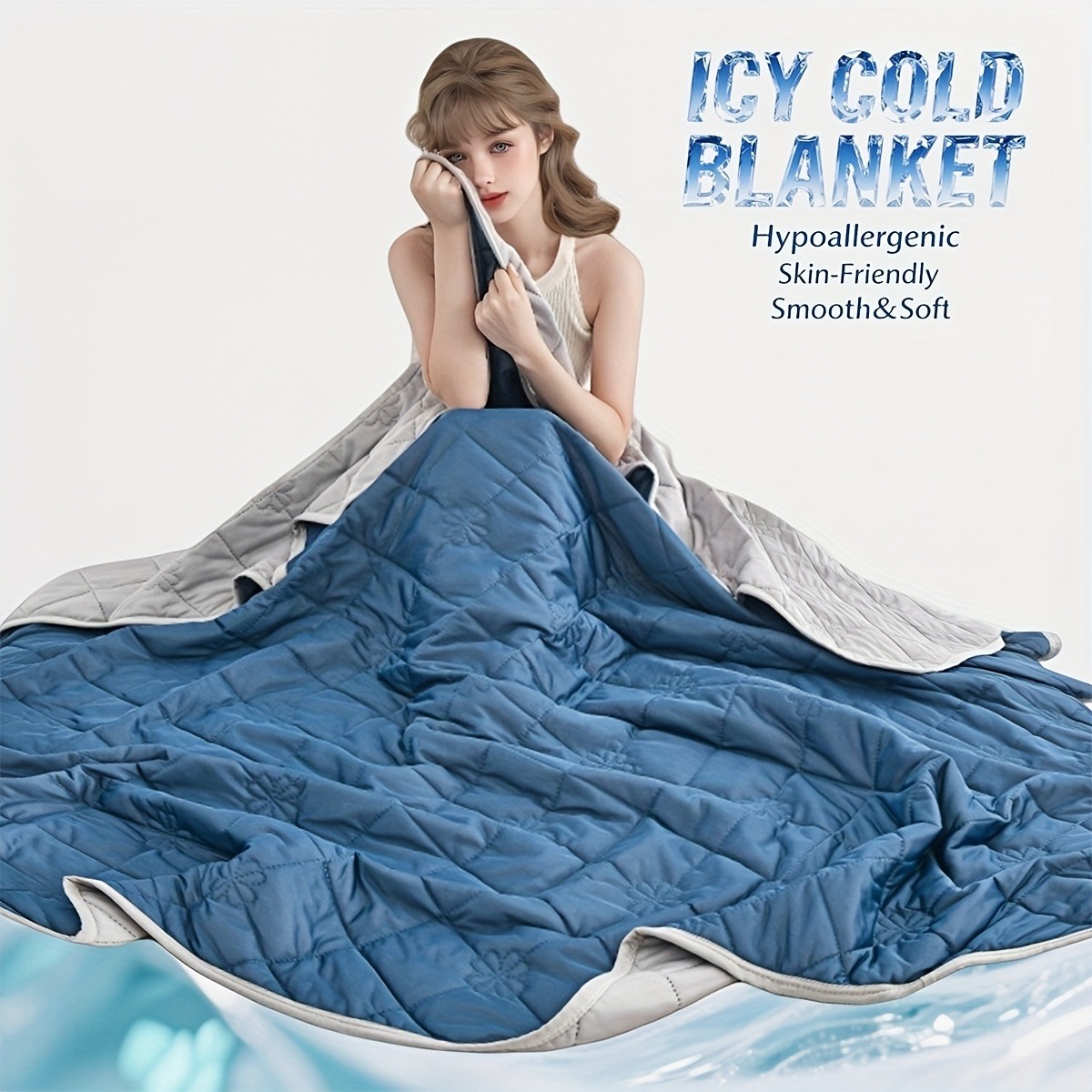 Cooling Blanket Hot Sleepers - ผ้าห่มระบายความร้อนสำหรับผู้ที่นอนร้อน นุ่มพิเศษ ระบายอากาศได้ดี และดูดซับความร้อน ผ้าห่มสำหรับฤดูร้อนเพื่อบรรเทาความร้อน ผ้าห่มสำหรับเตียง