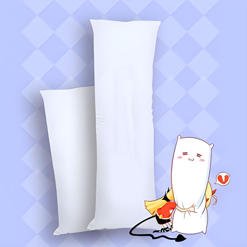 Anti Snore Contour Pillow - 150x50ซม. หมอนรองชั้นในทำจากผ้าฝ้ายตัวอะนิเมะสีขาวใส่หมอนแกนหมอนรองนอน dakimakura ทรงสี่เหลี่ยมผืนผ้า
