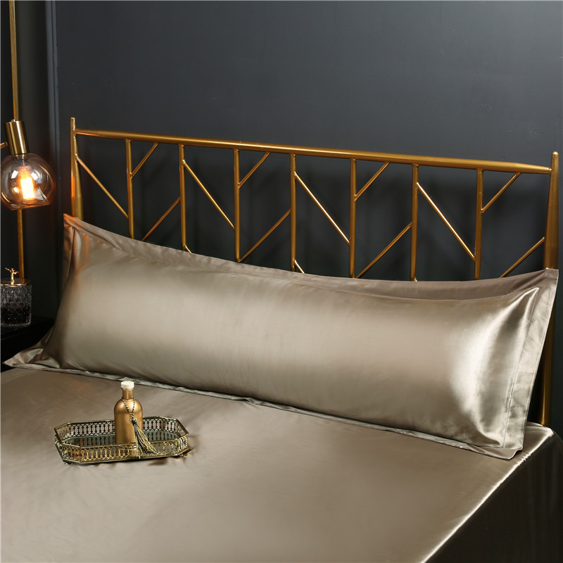 Satin Silk Pillowcase Hair Skin - ปลอกหมอนผ้าซาตินเทียมขนาด 48x150 ซม. ทรงสี่เหลี่ยมผืนผ้า ขนาดคู่ ปลอกหมอนยาวสำหรับเตียง