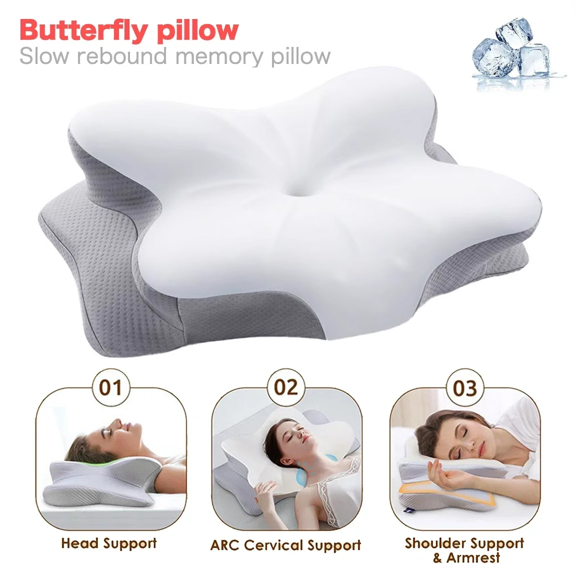 Memory Foam Orthopedic Pillow Neck Pain - Ergonomic Orthopedic Memory Foam หมอน Breathable