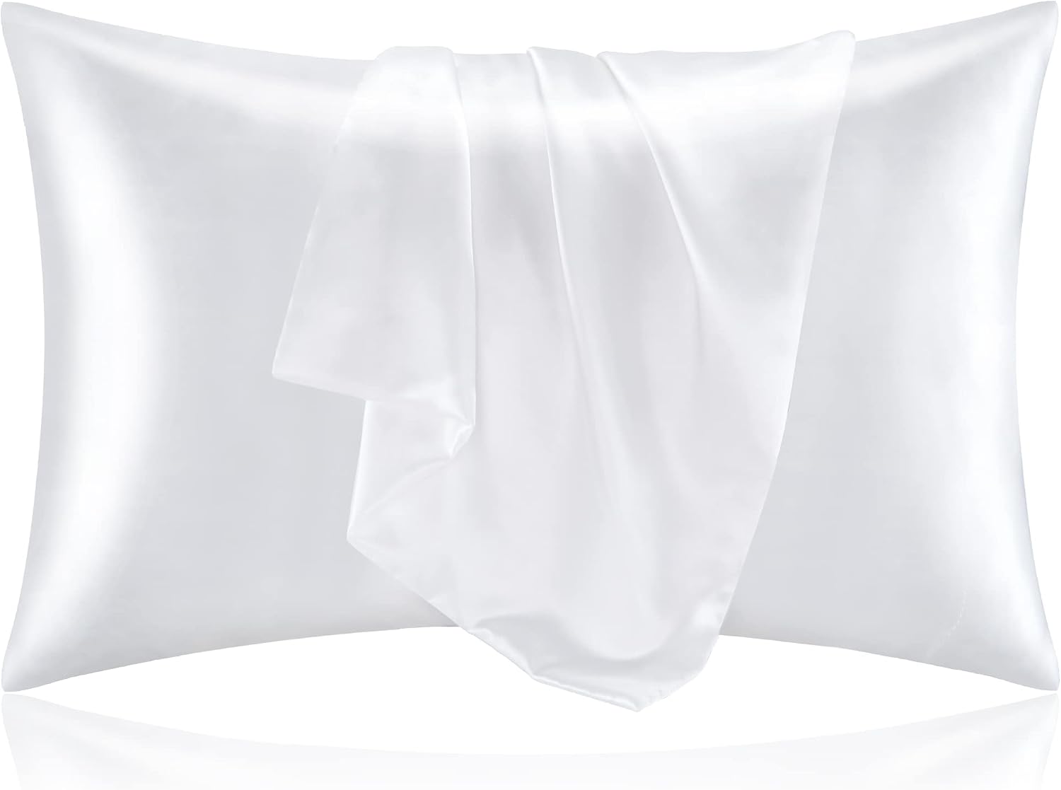 Satin Silk Pillowcase Hair Skin - ชุดปลอกหมอนผ้าซาติน 2 ชิ้น คล้ายผ้าไหม ลดการชี้ฟูของเส้นผมและลดการเสียดสีกับผิว ปิดแบบซองจดหมาย