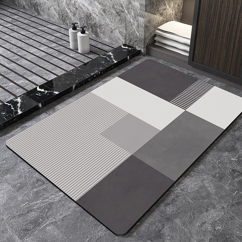Nordic Geometric Diatomite Bat - Quick Dry Diatomite Bath Mat บทวิจารณ์และราคา