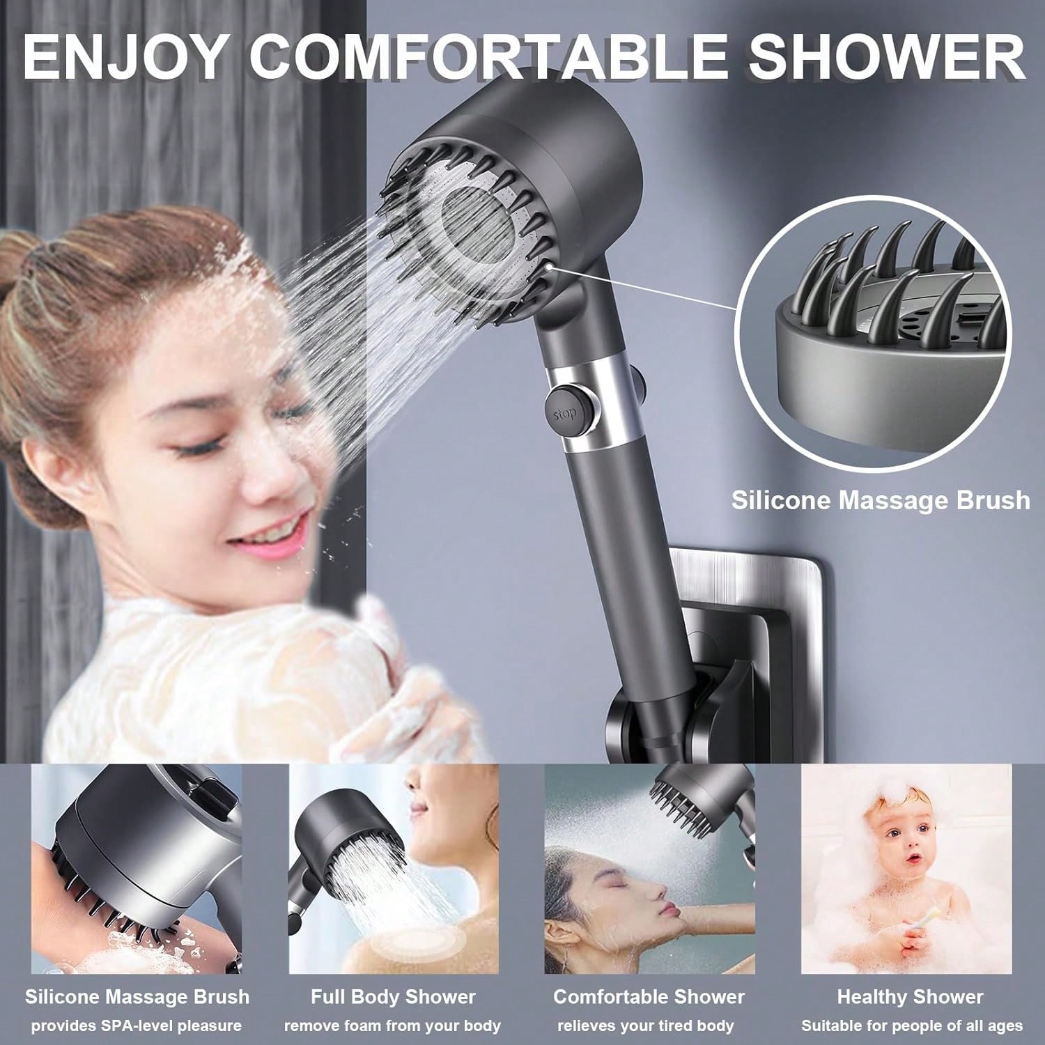 หัวฝักบัวแรงดันสูงแบบถือมือพร้ - High Pressure Shower Head Handheld บทวิจารณ์และราคา