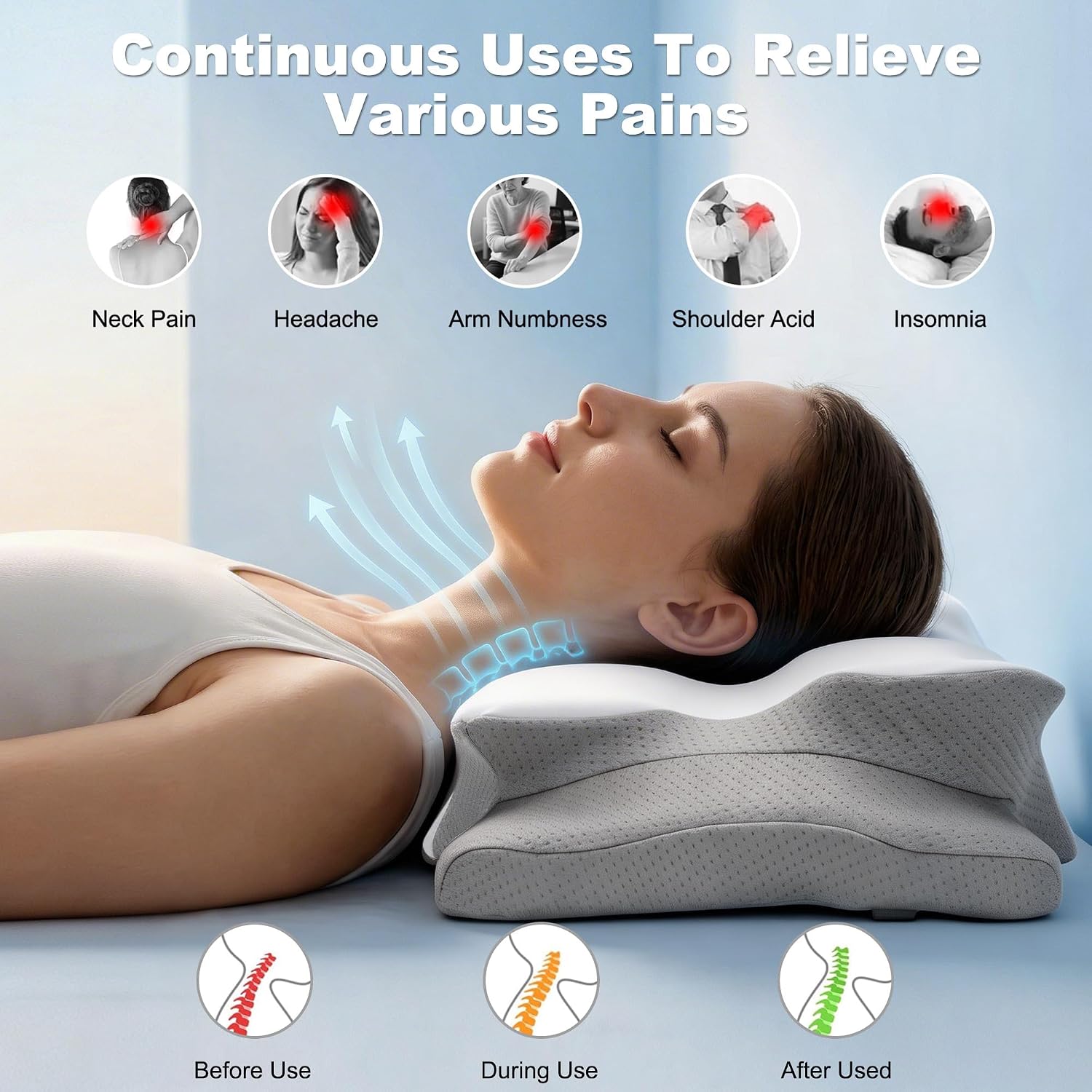 หมอนรองคอเพื่อบรรเทาอาการปวด,  - Memory Foam Orthopedic Pillow Neck Pain บทวิจารณ์และราคา