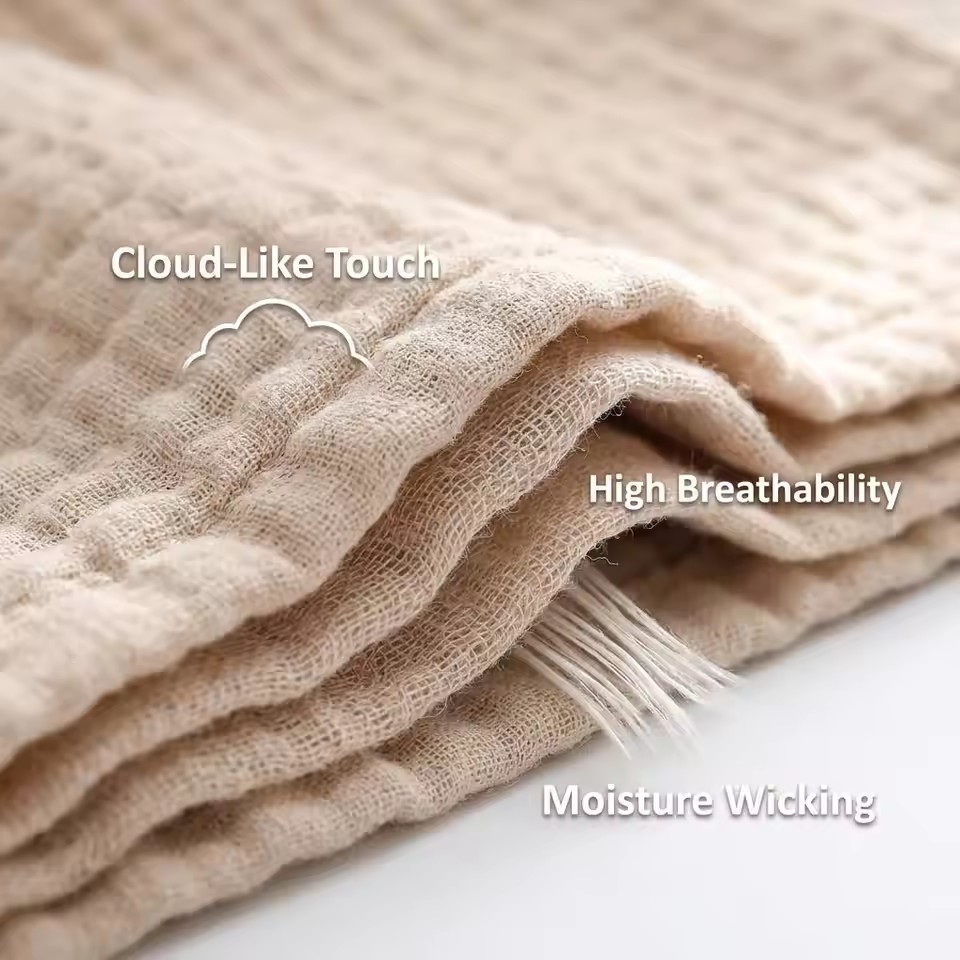 ผ้าห่มมัสลินผ้าฝ้าย 6 ชั้น ผ้า - Muslin Cotton Bedspread บทวิจารณ์และราคา
