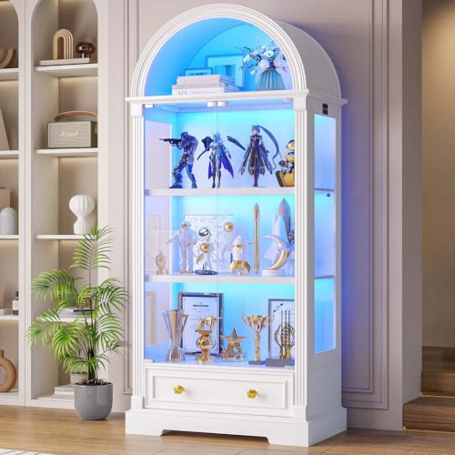 ตู้โชว์ทรงโค้งสำหรับห้องนั่งเล - Lighting บทวิจารณ์และราคา