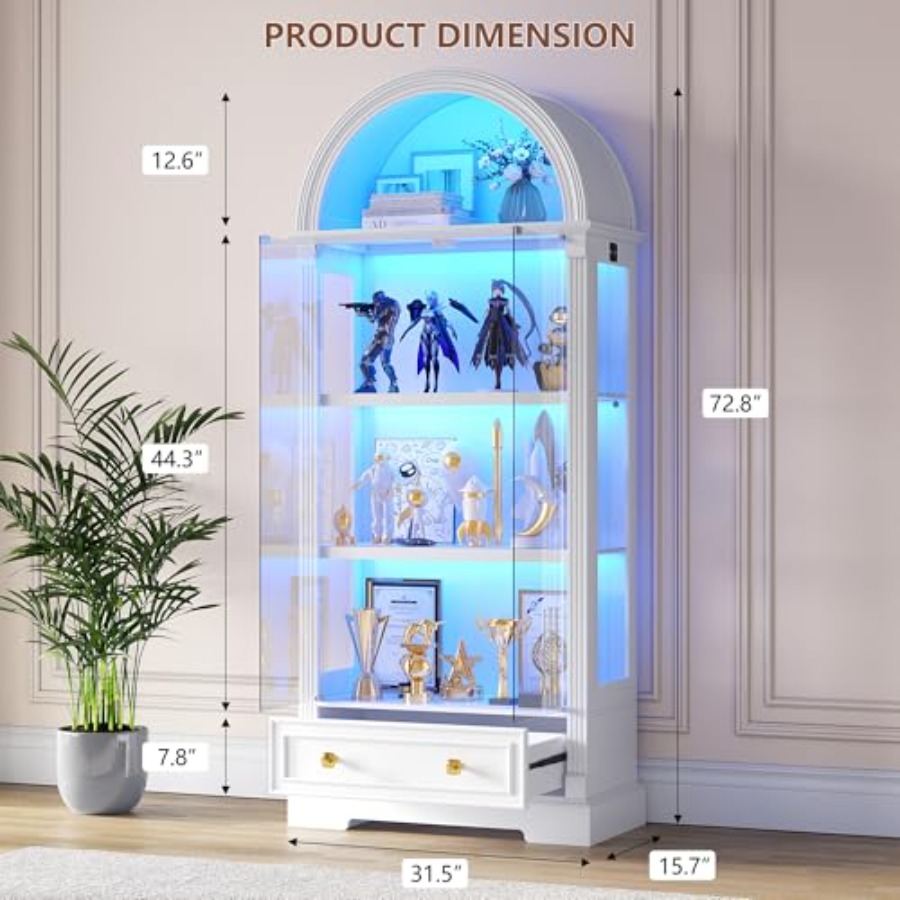 ตู้โชว์ทรงโค้งสำหรับห้องนั่งเล - Lighting บทวิจารณ์และราคา