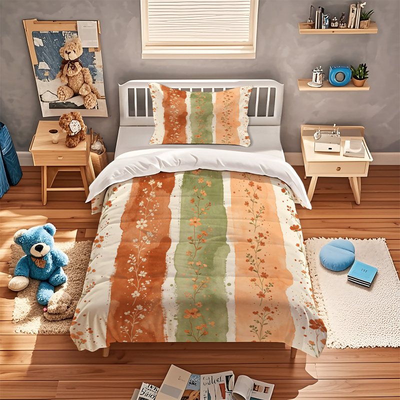 ปลอกผ้านวมลายดอกไม้สีน้ำ ปลอกผ - Aesthetic Floral Duvet Cover บทวิจารณ์และราคา