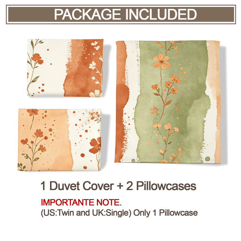 ปลอกผ้านวมลายดอกไม้สีน้ำ ปลอกผ - Aesthetic Floral Duvet Cover บทวิจารณ์และราคา
