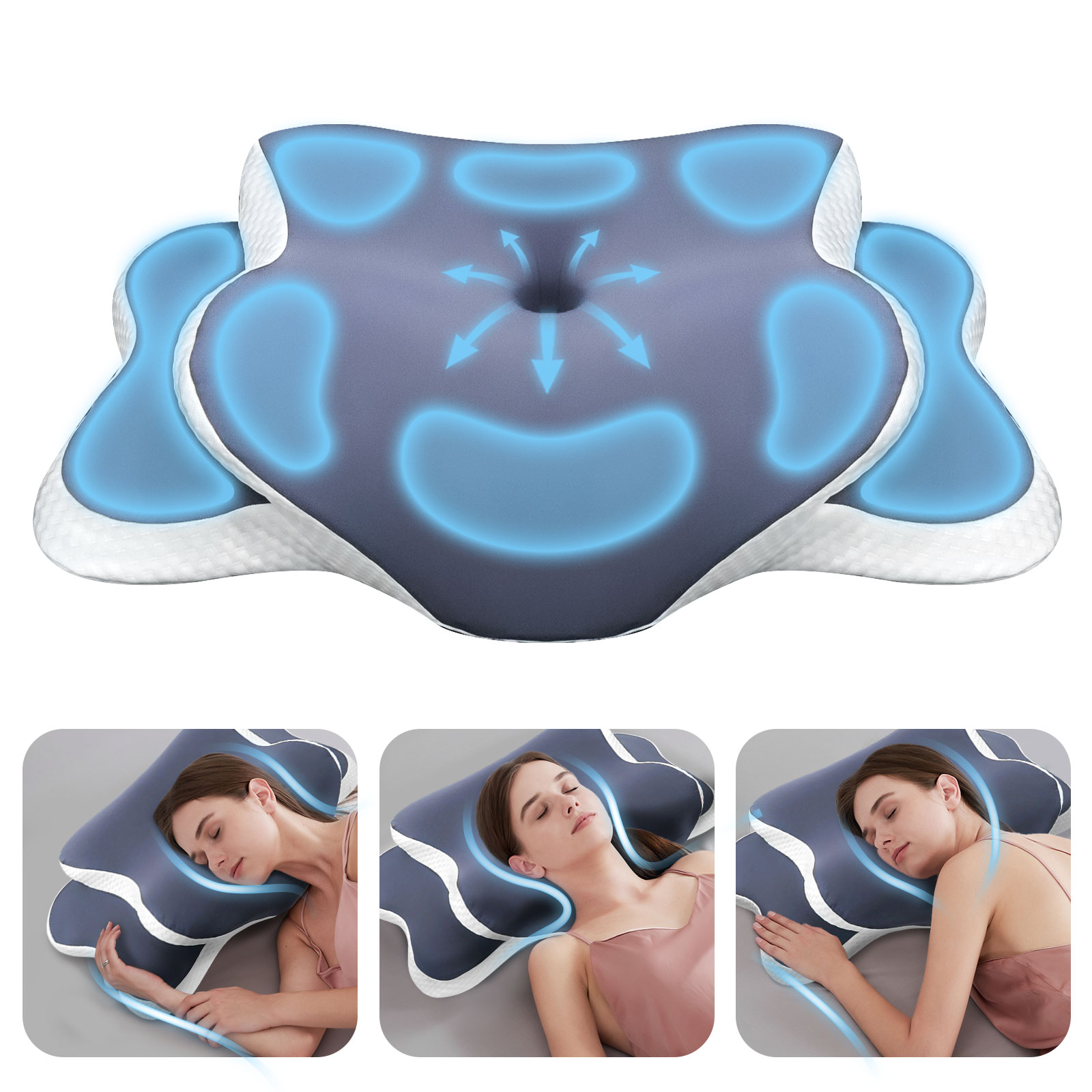 หมอนเมมโมรี่โฟม หมอนรองคอ บรรเ - Memory Foam Orthopedic Pillow Neck Pain บทวิจารณ์และราคา