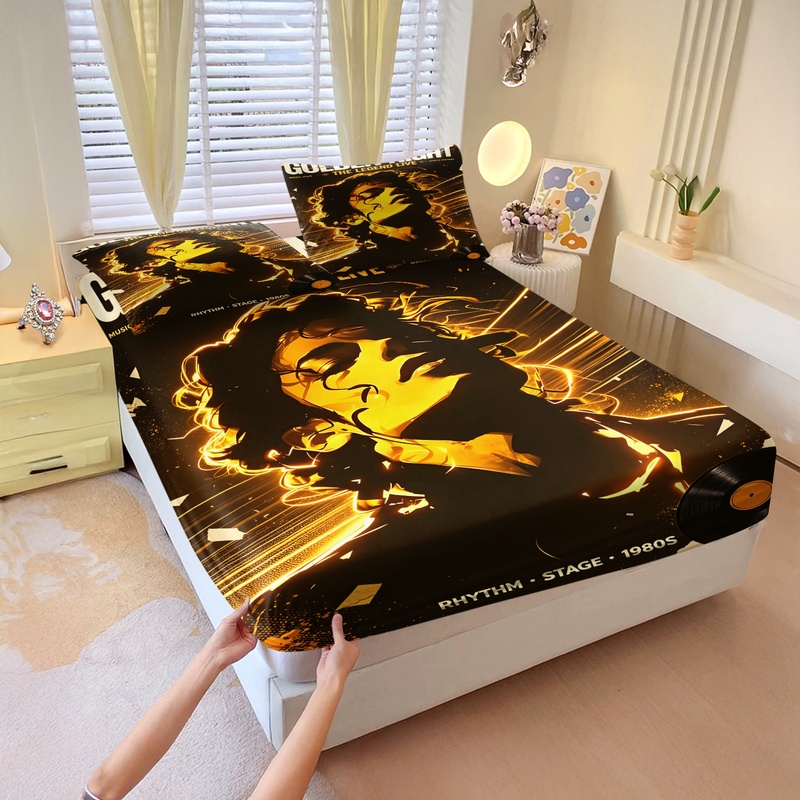 ชุดผ้าปูที่นอนลายไมเคิล แจ็คสั - Fitted Bed Sheets Deep Pocket บทวิจารณ์และราคา