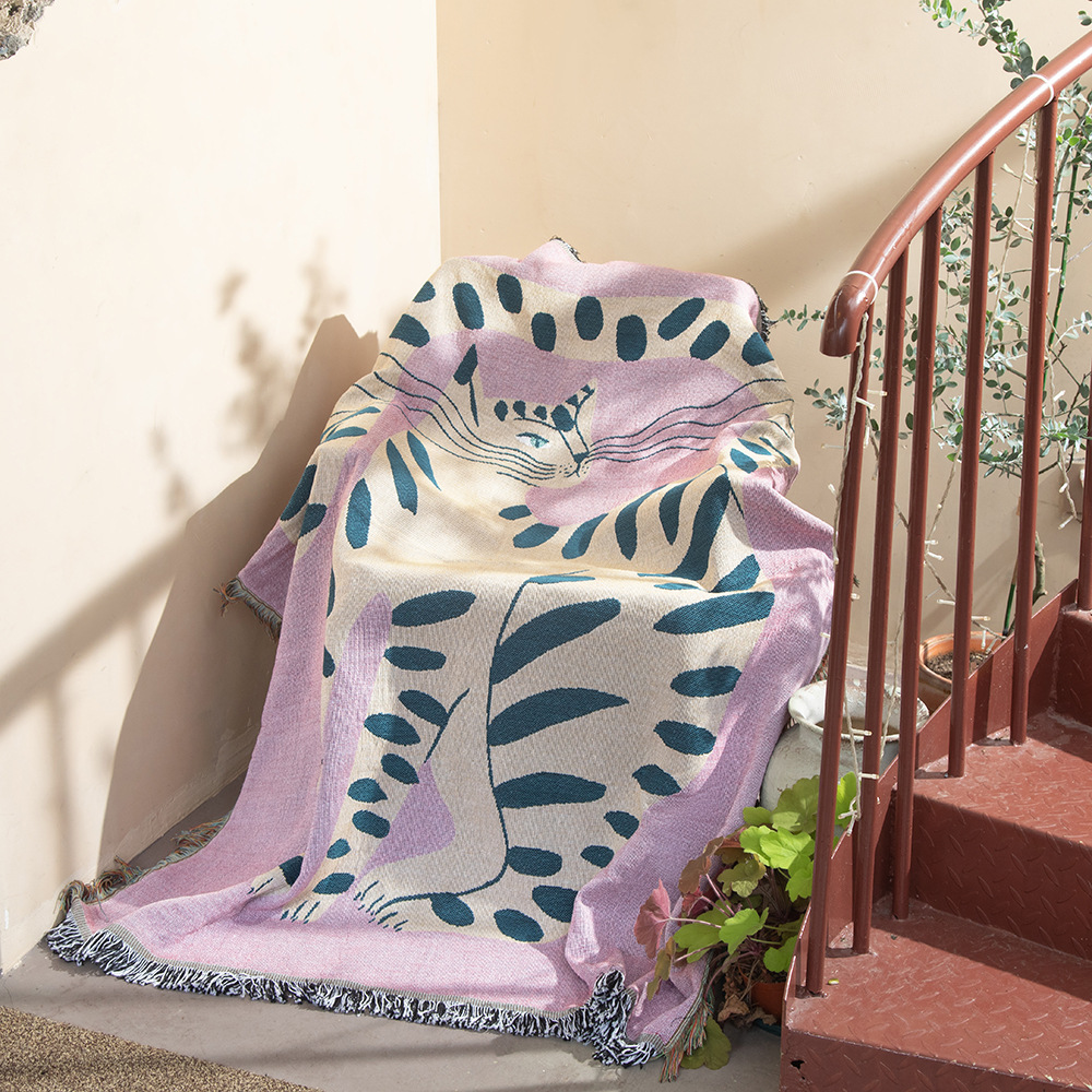 ผ้าห่มลายแมวสไตล์โบฮีเมียน ผ้า - Boho Throw Blanket Fringe บทวิจารณ์และราคา