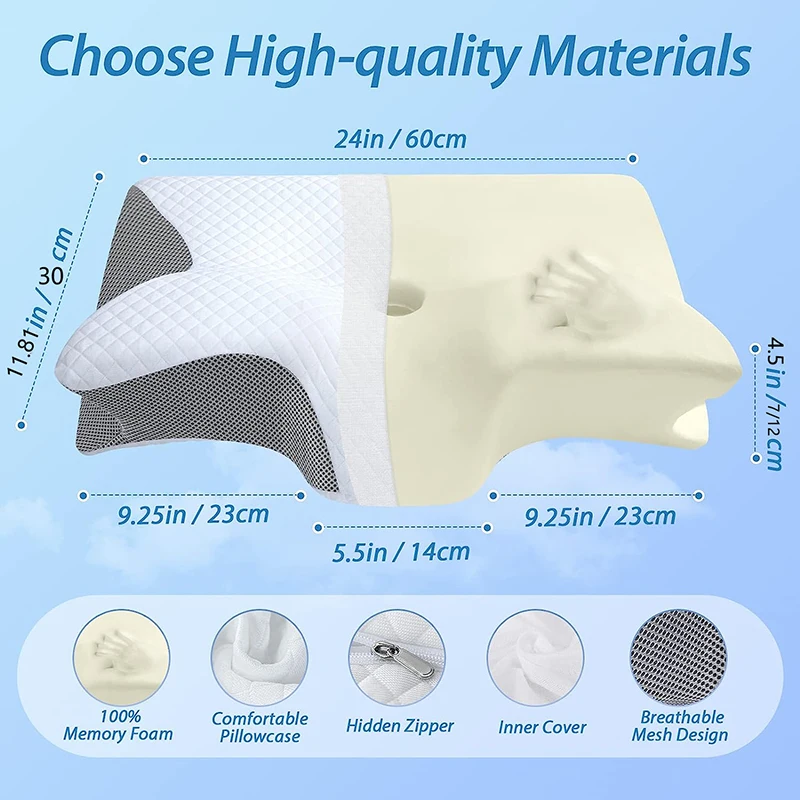 หมอนรองคอเพื่อสุขภาพ เมมโมรี่โ - Memory Foam Orthopedic Pillow Neck Pain บทวิจารณ์และราคา