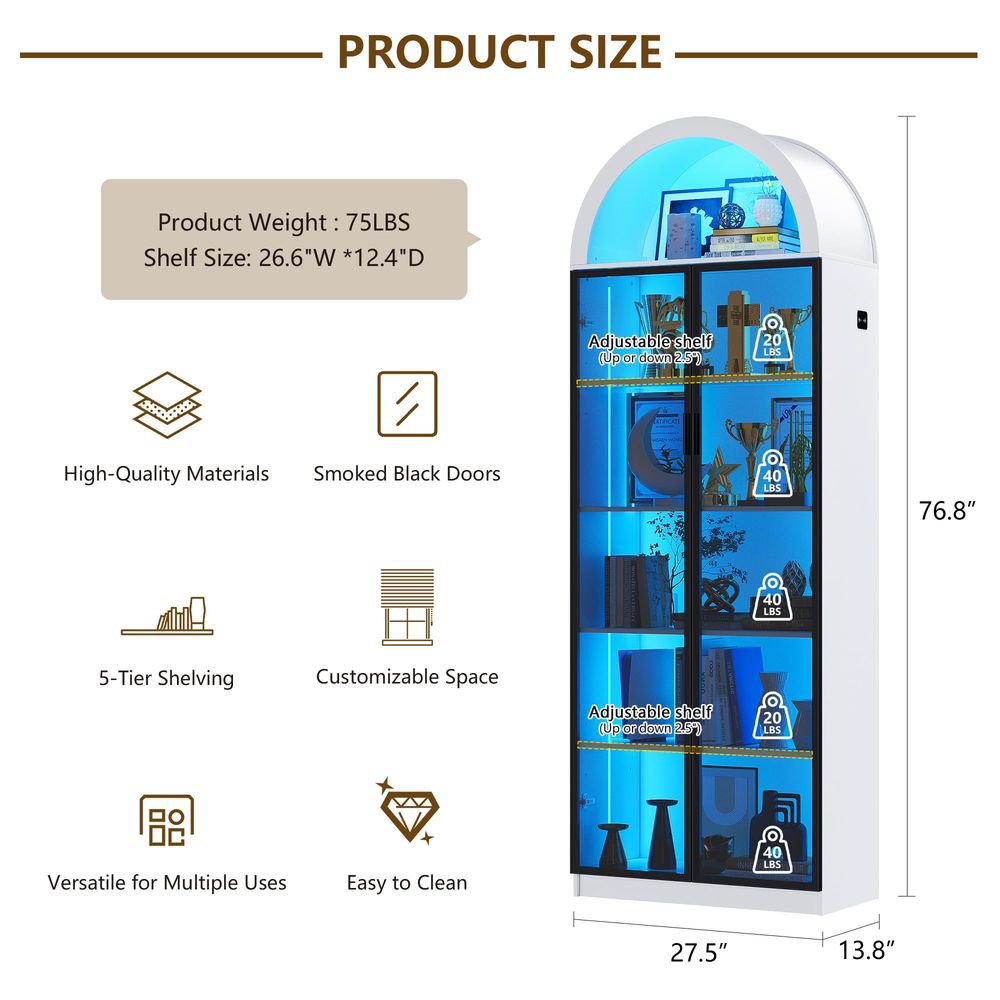 ตู้โชว์พร้อมบานประตูและชั้นวาง - Lighting บทวิจารณ์และราคา