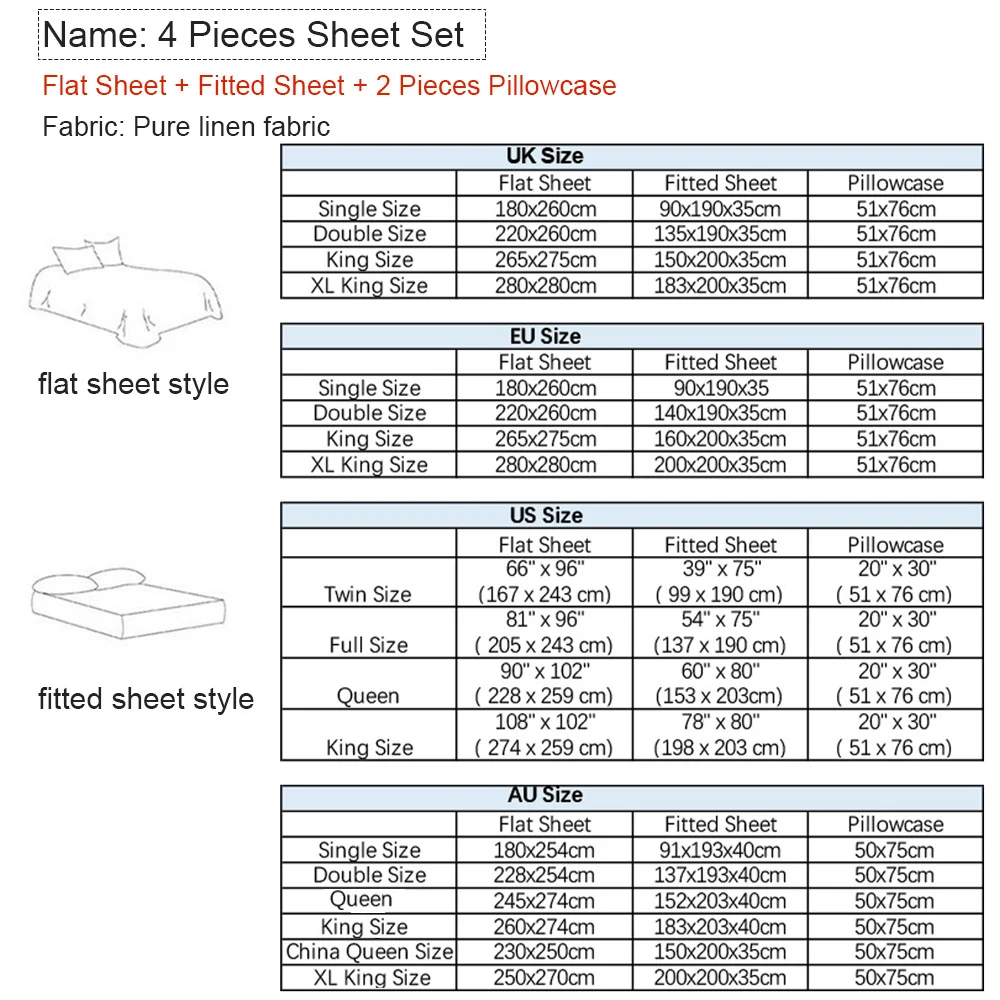 ชุดเครื่องนอนชุดเครื่องนอน4ชิ้ - Fitted Bed Sheets Deep Pocket บทวิจารณ์และราคา