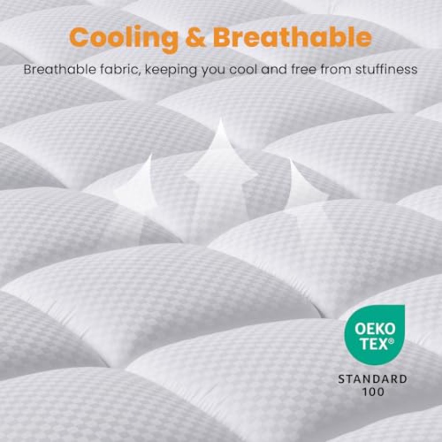 แผ่นรองที่นอน - แผ่นรองที่นอนร - Waterproof Mattress Protector Breathable บทวิจารณ์และราคา