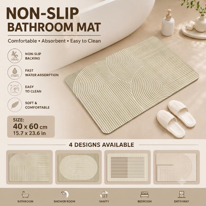 แผ่นรองพื้นอาบน้ำไดอะโตไมต์ แห - Quick Dry Diatomite Bath Mat บทวิจารณ์และราคา